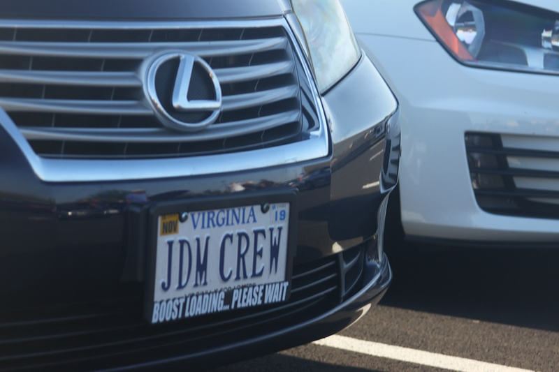 This plate was on a stock Lexus ES.